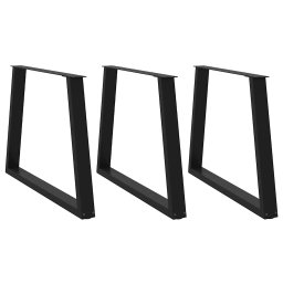 Picioare pentru masa în forma de V 3 buc Negru Otel GartenMobel Dekor