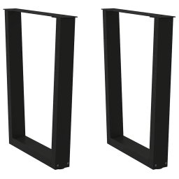 Picioare pentru masa în forma de V 2 buc Negru Otel GartenMobel Dekor
