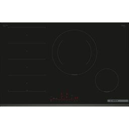 Plita incorporabila Bosch PXE831HC1E, Inductie, 4 zone de gatit, Flex Zone, Home Connect, Power Boost, 80cm, Negru