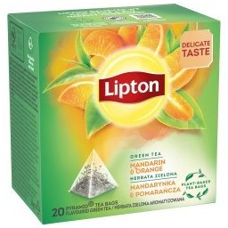 Ceai verde Lipton, mandarine si portocale, 20 plicuri/cutie