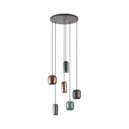 Lustră pe cablu Redo 01-3482 BOOM 6xGU10/10W/230V negru/verde/maro