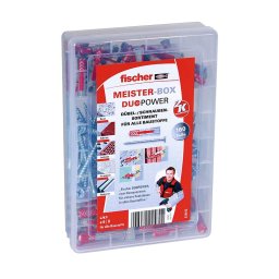 Fischer Meister-Box DUOPOWER plus screw - dowel - light gray / red - 160 pieces