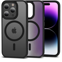 Husa Husă Tech-Protect Magmat MagSafe pentru Apple iPhone 15 Pro Max, compatibilă MagSafe, neagră