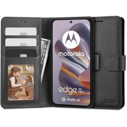 Husa Husă Tech-Protect Wallet pentru Motorola Edge 50 Neo, tip portofel, neagră