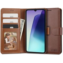 Husa Husă Tech-Protect Wallet pentru Xiaomi Poco C75 / Redmi 14C, tip portofel, maro