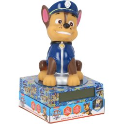 Lampa de veghe cu ceas si data Paw Patrol Chase 3D, 21,4x13x13cm