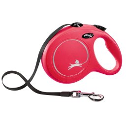 Lesa pentru caini Flexi, Retractabila, Pana la 50 kg, marimea L, 8m, Rosu