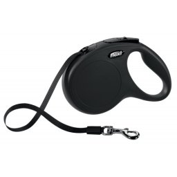 Lesa Flexi Classic, cu banda, marimea M, 5m/25kg, Negru