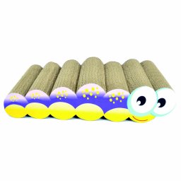 Zgarietor din carton pentru pisici, model omida, 48.26x22.22x10.99 cm, Multicolor