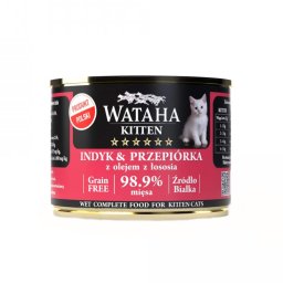 Conserva Wataha HUNT Kitten, 98.9% Carne, Cu Prepelita Si Curcan, 200g