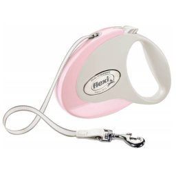 Lesa Flexi Style cu Banda, Retractabila, marimea M, 5 m/25 kg, Roz