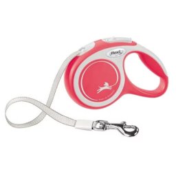 Lesa Flexi New Comfort, Retractabila, cu Banda, marimea S, 5m/15kg, Rosu
