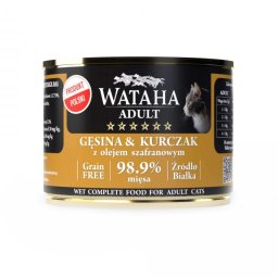 Conserva Wataha HUNT Pentru Pisica Adult, 98.9% Carne, Cu Pui Si Gasca, 200g