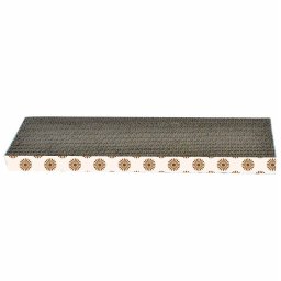Zgarietor din carton pentru pisici, model floricele, 40x10.16x3.17 cm, Multicolor