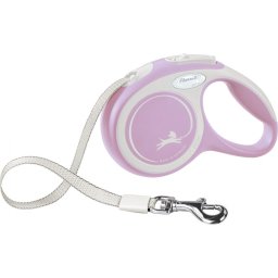 Lesa Flexi New Comfort, Retractabila, cu Banda, marimea M, 5m/25kg, Roz