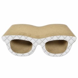 Zgarietor din carton pentru pisici, model ochelari, 49.53x24.13x17.01 cm, Multicolor