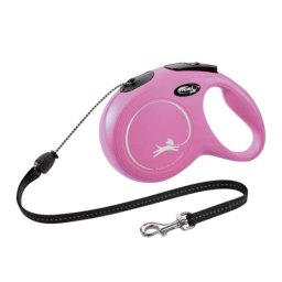 Lesa retractabila Flexi, retractabila, marimea M, 8m/20kg, Roz