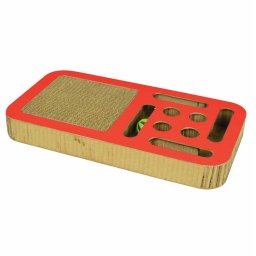 Zgarietor din carton pentru pisici Scratch&Play, 45.08x24.38x5.08 cm, Rosu