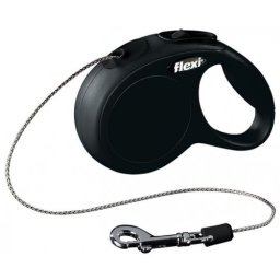Lesa Flexi Classic, cu snur, marimea XS, 3m/8 kg, Negru