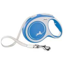 Lesa Flexi New Comfort, Retractabila, cu Banda, marimea L, 8m/50kg, Albastru