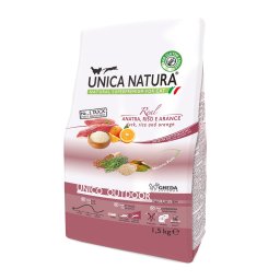 Hrana uscata pisici de exterior Unica Natura, cu Rata, orez si portocale, 1.5kg