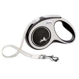 Lesa Flexi New Comfort, Retractabila, cu Banda, marimea L, 5m/60kg, Negru