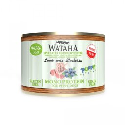 Conserva Wataha MONO PROTEIN Puppy, 94, 3% Carne, Cu Miel, Afine Si Sfecla, 200g