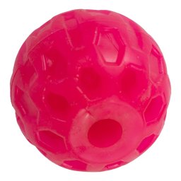Jucarie din cauciuc eco pentru caini, forma de Minge cu gaura, 4 CM, roz