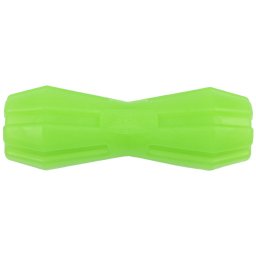 Jucarie din cauciuc eco pentru caini, forma de Gantera cu Gaura, 12 cm, verde