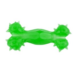 Jucarie din cauciuc eco pentru caini, forma de Os cu Gaura, 15 cm, verde