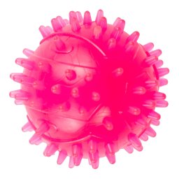 Jucarie din cauciuc eco pentru caini, forma de Minge cu Tepi, 4 CM, roz