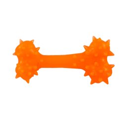 Jucarie pentru caini, forma de OS cu Tepi, 12 cm, portocaliu