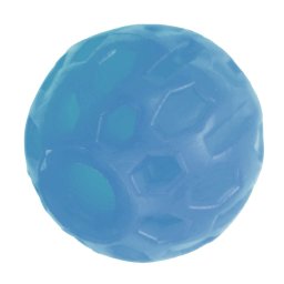 Jucarie din cauciuc eco pentru caini, forma de Minge cu gaura, 4 CM, albastru