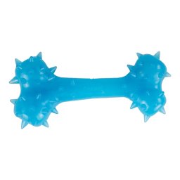 Jucarie pentru caini, forma de OS cu Tepi, 12 cm, albastru