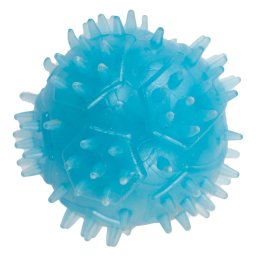Jucarie din cauciuc eco pentru caini, forma de Minge cu tepi, 4 CM, albastru