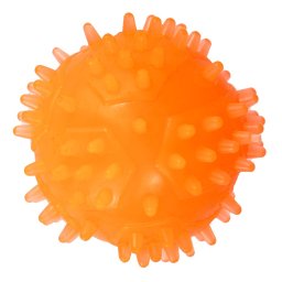 Jucarie din cauciuc eco pentru caini, forma de Minge cu tepi, 6 CM, portocaliu