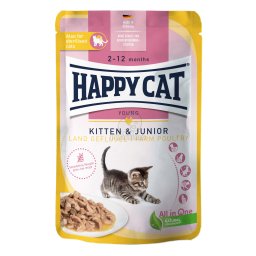 Hrană umedă Happy Cat Kitten & Junior Land Geflügel - Pasăre 85 g