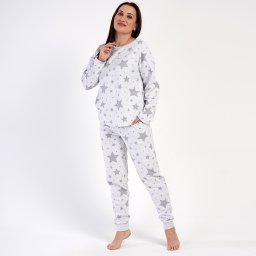 Pijama Dama Mărimi Mari din Bumbac Interlok Vienetta, Model 'Jakard' Confort și Durabilitate