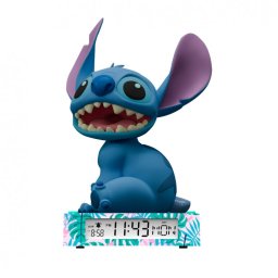 Lampa de veghe cu ceas si data Lilo Stitch 3D, 21,4x13x13cm