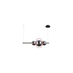Abajur de rezervă din sticlă pentru lustră Azzardo SANDRA negru/crom mare d. 22 cm