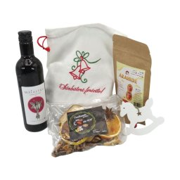 Cadou de Craciun, Traistuta de Sarbatoare m1, produse naturale, 5 piese - ALIF501010