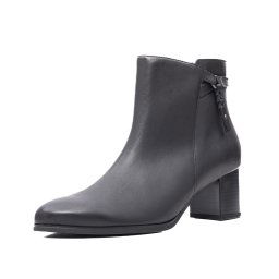 Botine dama, piele naturala, 55.692.27, negru