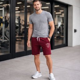 Pantaloni 3/4 din bumbac, marca 1923, visiniu