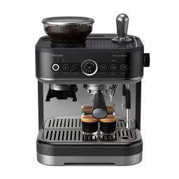 Espresor Semi-Automat Philips Barista Brew PSA3218/10 1350 W 4 Buc Portfiltre Din Otel Rasnita Incorporata Argintiu-Negru