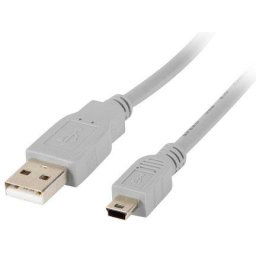 Lanberg cable USB 2.0 mini AM-BM5P 1.8m grey