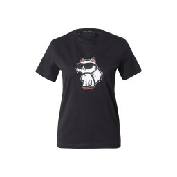 Karl Lagerfeld Tricou roșu rodie / negru / alb