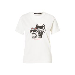 Karl Lagerfeld Tricou crem / roșu / negru