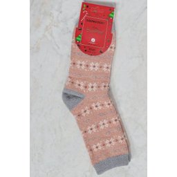 Sosete de dama cu tematica de Craciun Roz A0510D