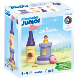 PLAYMOBIL 71458 Junior & Disney: Belle's Play Tower with Melody, Construction Toy