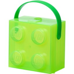 Room Copenhagen LEGO Box with Handle, Storage Box (light green/transparent)